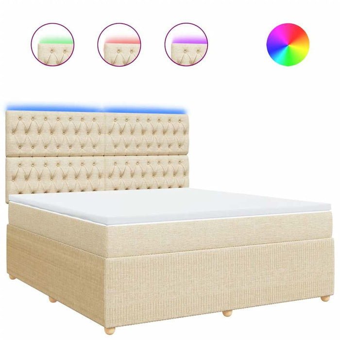 Pat continental cu saltea, crem, 180x200 cm, textil - WALTI WALTI
