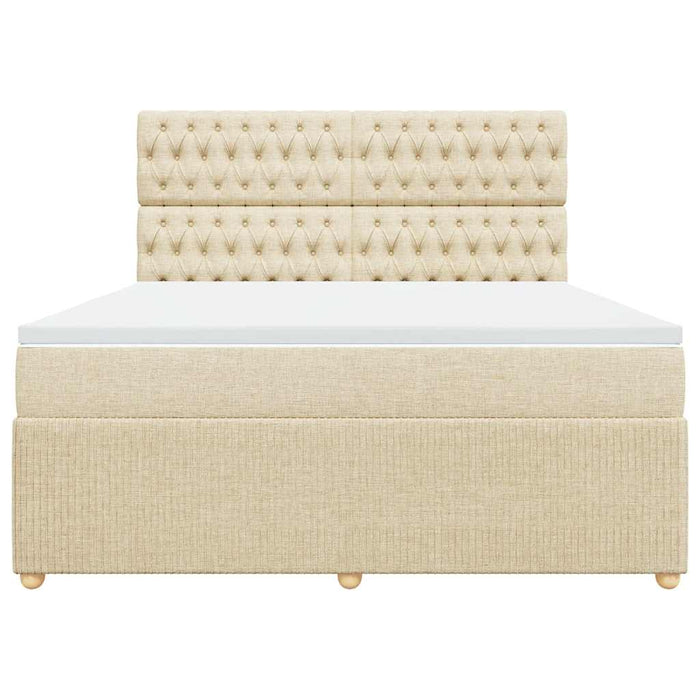Pat continental cu saltea, crem, 180x200 cm, textil - WALTI WALTI