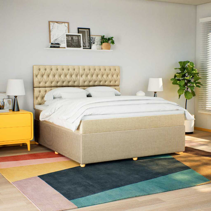 Pat continental cu saltea, crem, 180x200 cm, textil - WALTI WALTI