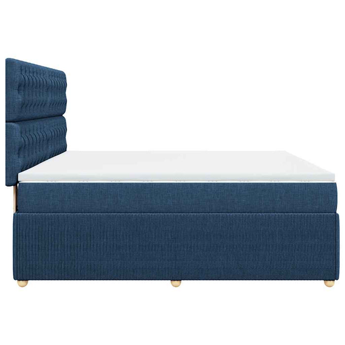 Pat box spring cu saltea, albastru, 180x200 cm, material textil - WALTI WALTI