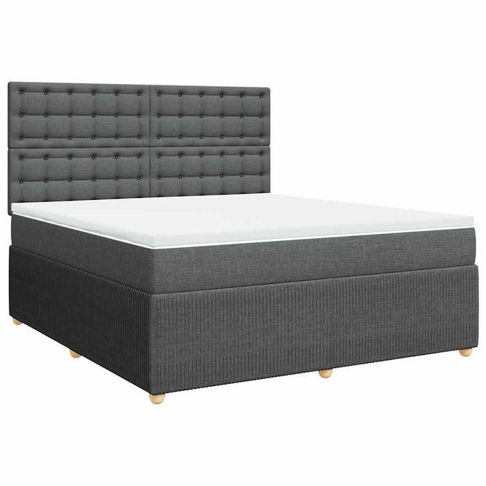 Pat box spring cu saltea, gri închis, 180x200 cm, textil - WALTI WALTI