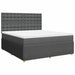 Pat box spring cu saltea, gri închis, 180x200 cm, textil - WALTI WALTI