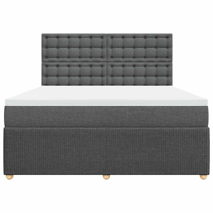 Pat box spring cu saltea, gri închis, 180x200 cm, textil - WALTI WALTI