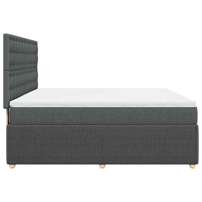 Pat box spring cu saltea, gri închis, 180x200 cm, textil - WALTI WALTI