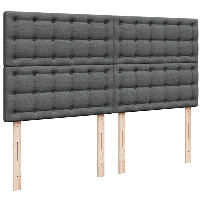 Pat box spring cu saltea, gri închis, 180x200 cm, textil - WALTI WALTI