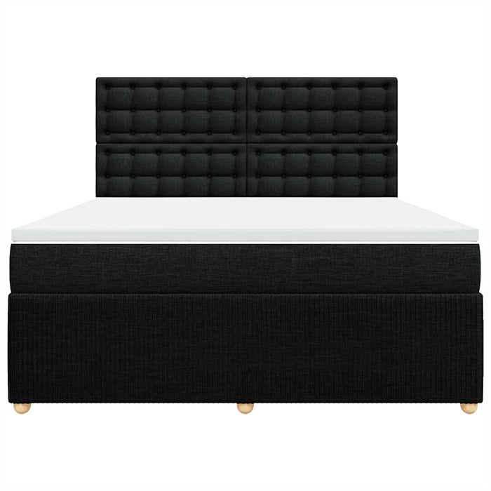 Pat box spring cu saltea, negru, 180x200 cm, catifea - WALTI WALTI