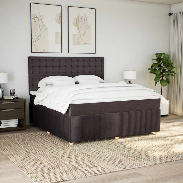 Pat continental cu saltea maro închis 180x200cm material textil - WALTI WALTI