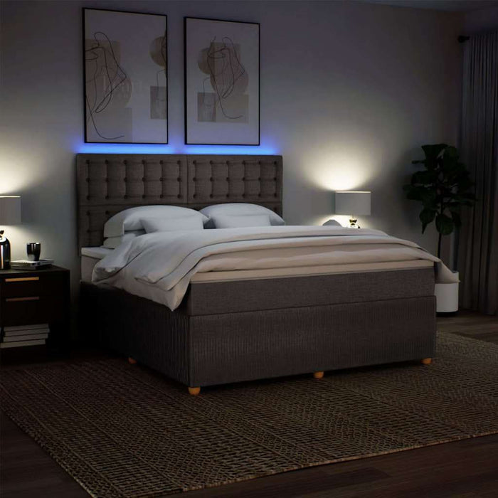 Pat continental cu saltea, gri taupe, 180x200 cm, textil - WALTI WALTI