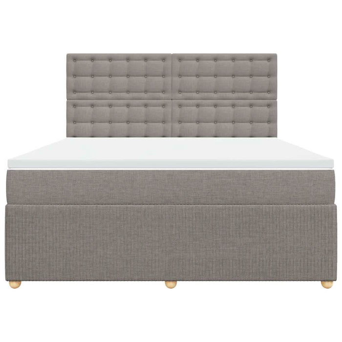 Pat continental cu saltea, gri taupe, 180x200 cm, textil - WALTI WALTI
