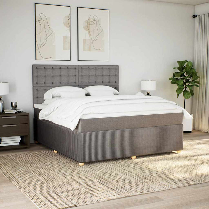 Pat continental cu saltea, gri taupe, 180x200 cm, textil - WALTI WALTI