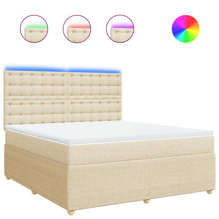 Pat continental cu saltea, crem, 180x200 cm, textil - WALTI WALTI