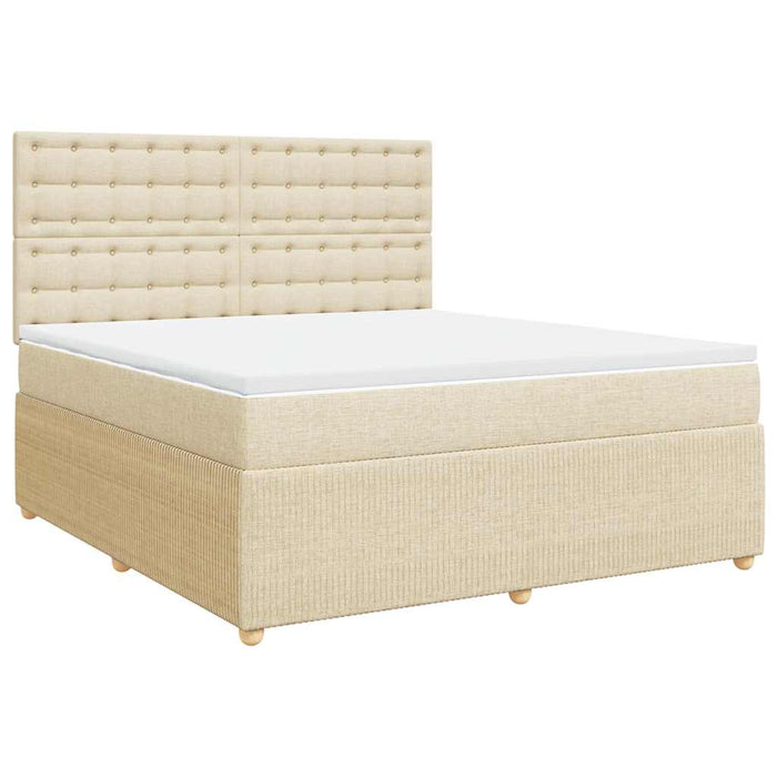 Pat continental cu saltea, crem, 180x200 cm, textil - WALTI WALTI