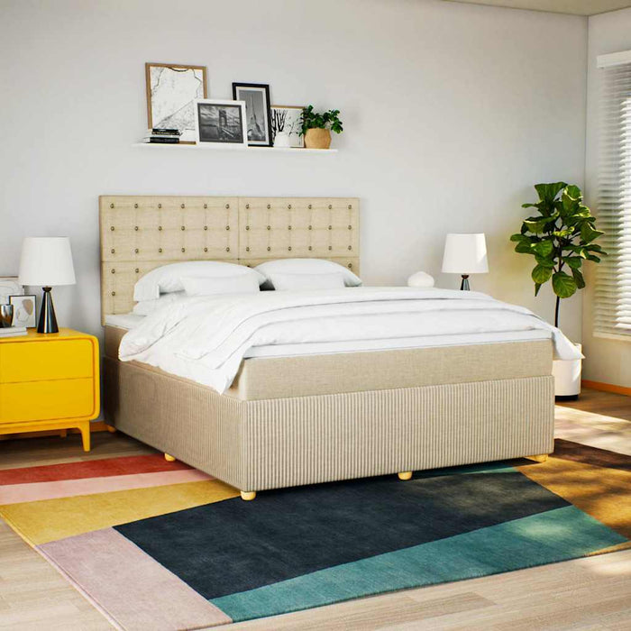 Pat continental cu saltea, crem, 180x200 cm, textil - WALTI WALTI