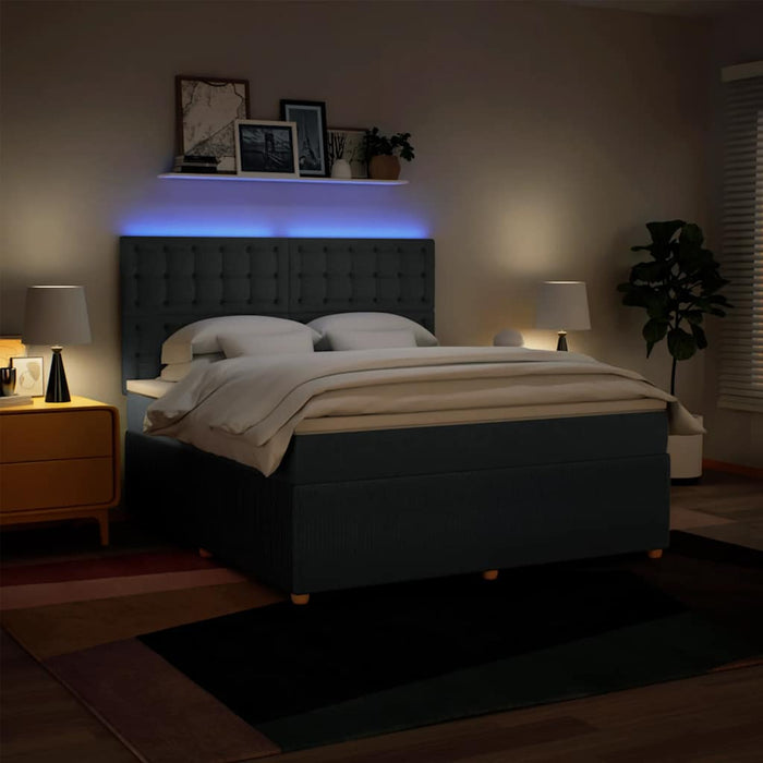 Pat box spring cu saltea, albastru, 180x200 cm, material textil - WALTI WALTI