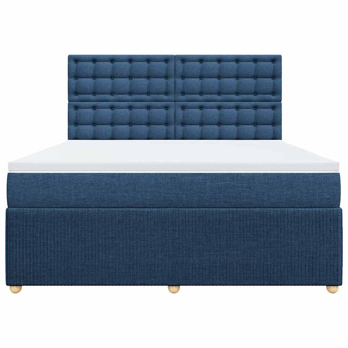 Pat box spring cu saltea, albastru, 180x200 cm, material textil - WALTI WALTI