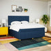 Pat box spring cu saltea, albastru, 180x200 cm, material textil - WALTI WALTI