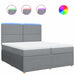 Pat box spring cu saltea, gri deschis, 200x200 cm, textil - WALTI WALTI