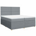 Pat box spring cu saltea, gri deschis, 200x200 cm, textil - WALTI WALTI