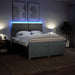 Pat box spring cu saltea, gri deschis, 200x200 cm, textil - WALTI WALTI