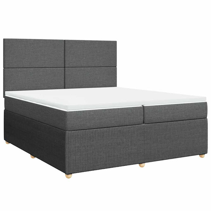 Pat box spring cu saltea, gri închis, 200x200 cm, textil - WALTI WALTI