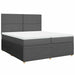 Pat box spring cu saltea, gri închis, 200x200 cm, textil - WALTI WALTI
