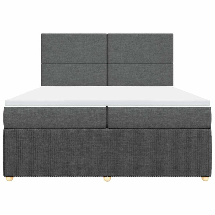 Pat box spring cu saltea, gri închis, 200x200 cm, textil - WALTI WALTI