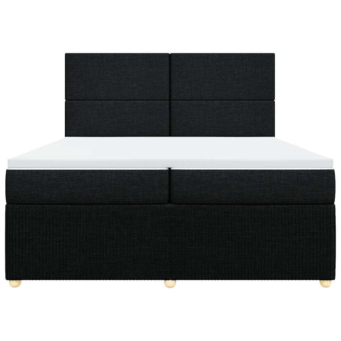Pat box spring cu saltea, negru, 200x200 cm, textil - WALTI WALTI