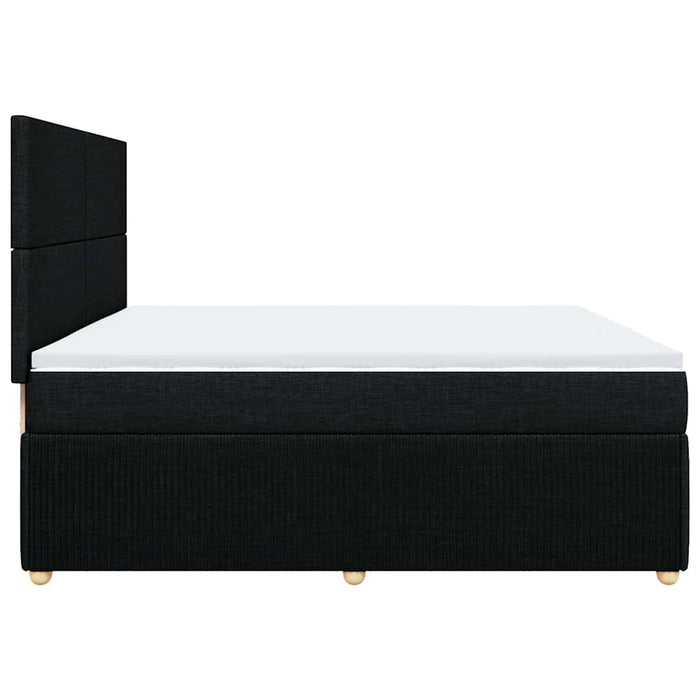 Pat box spring cu saltea, negru, 200x200 cm, textil - WALTI WALTI