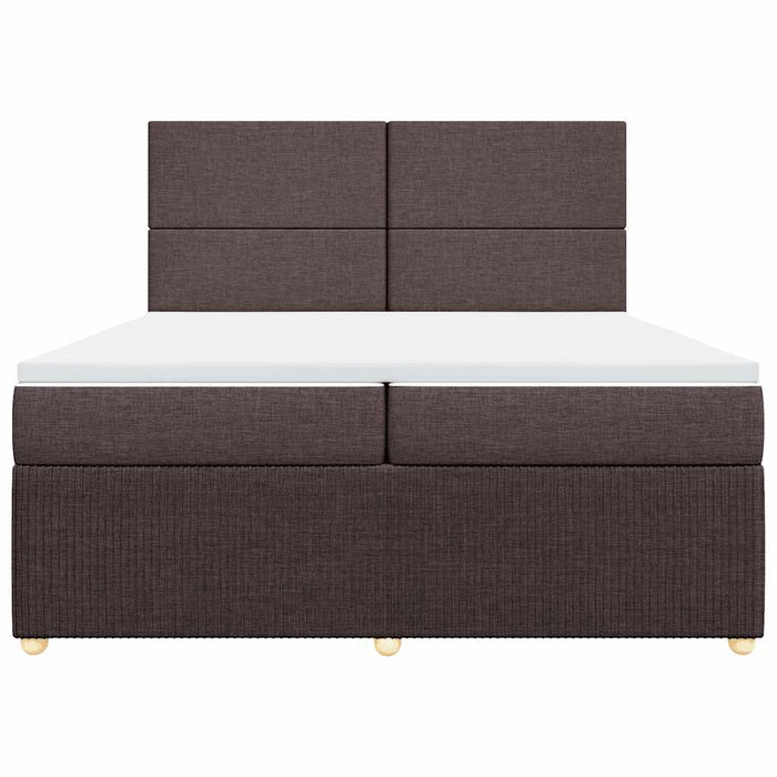 Pat box spring cu saltea, maro închis, 200x200 cm, textil - WALTI WALTI