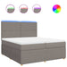 Pat box spring cu saltea, gri taupe, 200x200 cm, textil - WALTI WALTI