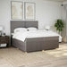 Pat box spring cu saltea, gri taupe, 200x200 cm, textil - WALTI WALTI