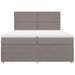 Pat box spring cu saltea, gri taupe, 200x200 cm, textil - WALTI WALTI