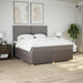 Pat box spring cu saltea, gri taupe, 200x200 cm, textil - WALTI WALTI