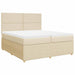 Pat box spring cu saltea, crem, 200x200 cm, textil - WALTI WALTI