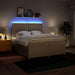 Pat box spring cu saltea, crem, 200x200 cm, textil - WALTI WALTI