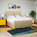 Pat box spring cu saltea, crem, 200x200 cm, textil - WALTI WALTI