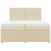 Pat box spring cu saltea, crem, 200x200 cm, textil - WALTI WALTI