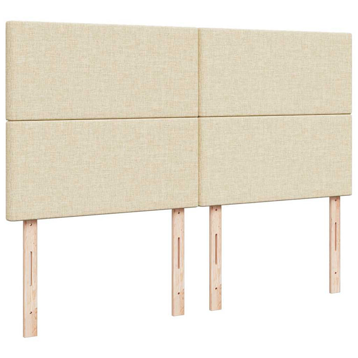 Pat box spring cu saltea, crem, 200x200 cm, textil - WALTI WALTI