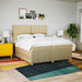 Pat box spring cu saltea, crem, 200x200 cm, textil - WALTI WALTI