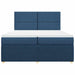 Pat box spring cu saltea, albastru, 200x200 cm, textil - WALTI WALTI
