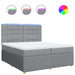 Pat box spring cu saltea, gri deschis, 200x200 cm, textil - WALTI WALTI