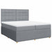Pat box spring cu saltea, gri deschis, 200x200 cm, textil - WALTI WALTI