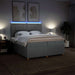Pat box spring cu saltea, gri deschis, 200x200 cm, textil - WALTI WALTI