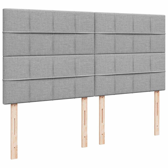 Pat box spring cu saltea, gri deschis, 200x200 cm, textil - WALTI WALTI
