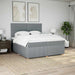 Pat box spring cu saltea, gri deschis, 200x200 cm, textil - WALTI WALTI