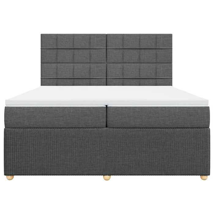 Pat box spring cu saltea, gri închis, 200x200 cm, textil - WALTI WALTI