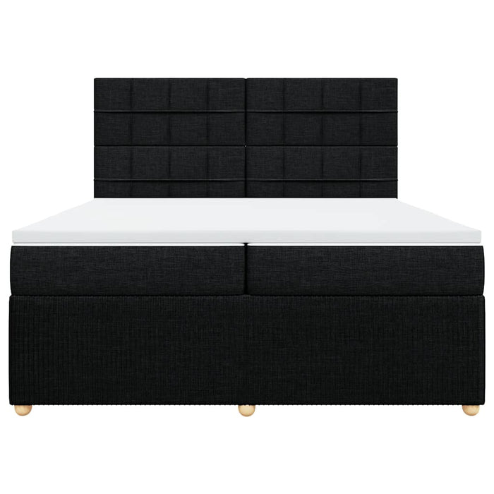 Pat box spring cu saltea, negru, 200x200 cm, textil - WALTI WALTI