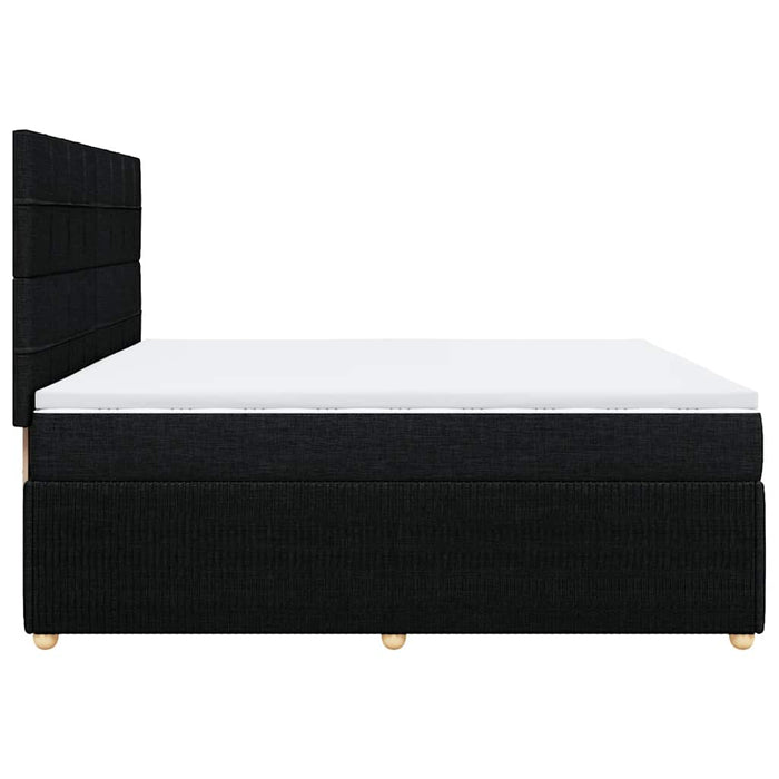 Pat box spring cu saltea, negru, 200x200 cm, textil - WALTI WALTI