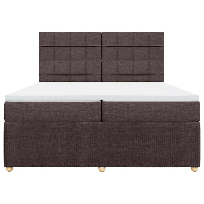 Pat box spring cu saltea, maro închis, 200x200 cm, textil - WALTI WALTI