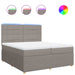 Pat box spring cu saltea, gri taupe, 200x200 cm, textil - WALTI WALTI